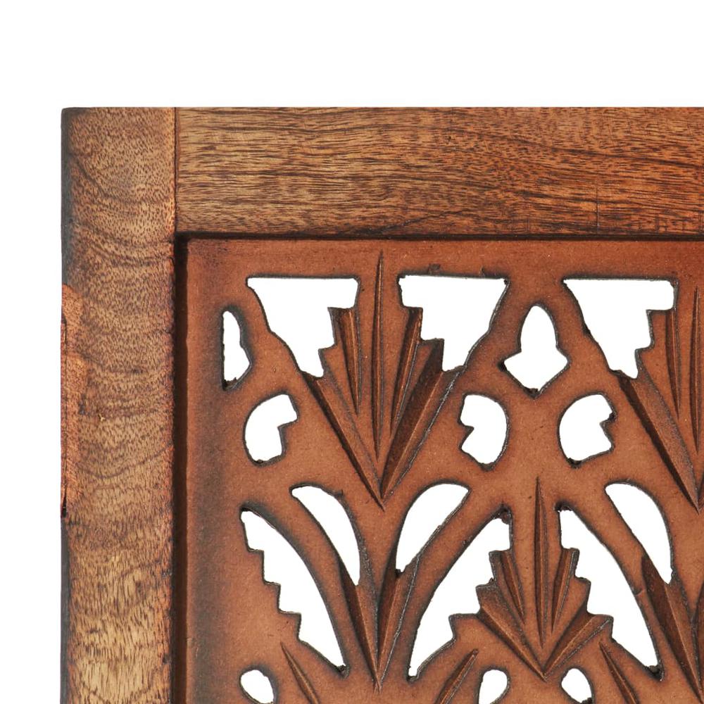 vidaXL Hand Carved 5-Panel Room Divider Brown 78.7"x65" Solid Mango Wood, 285335. Picture 4