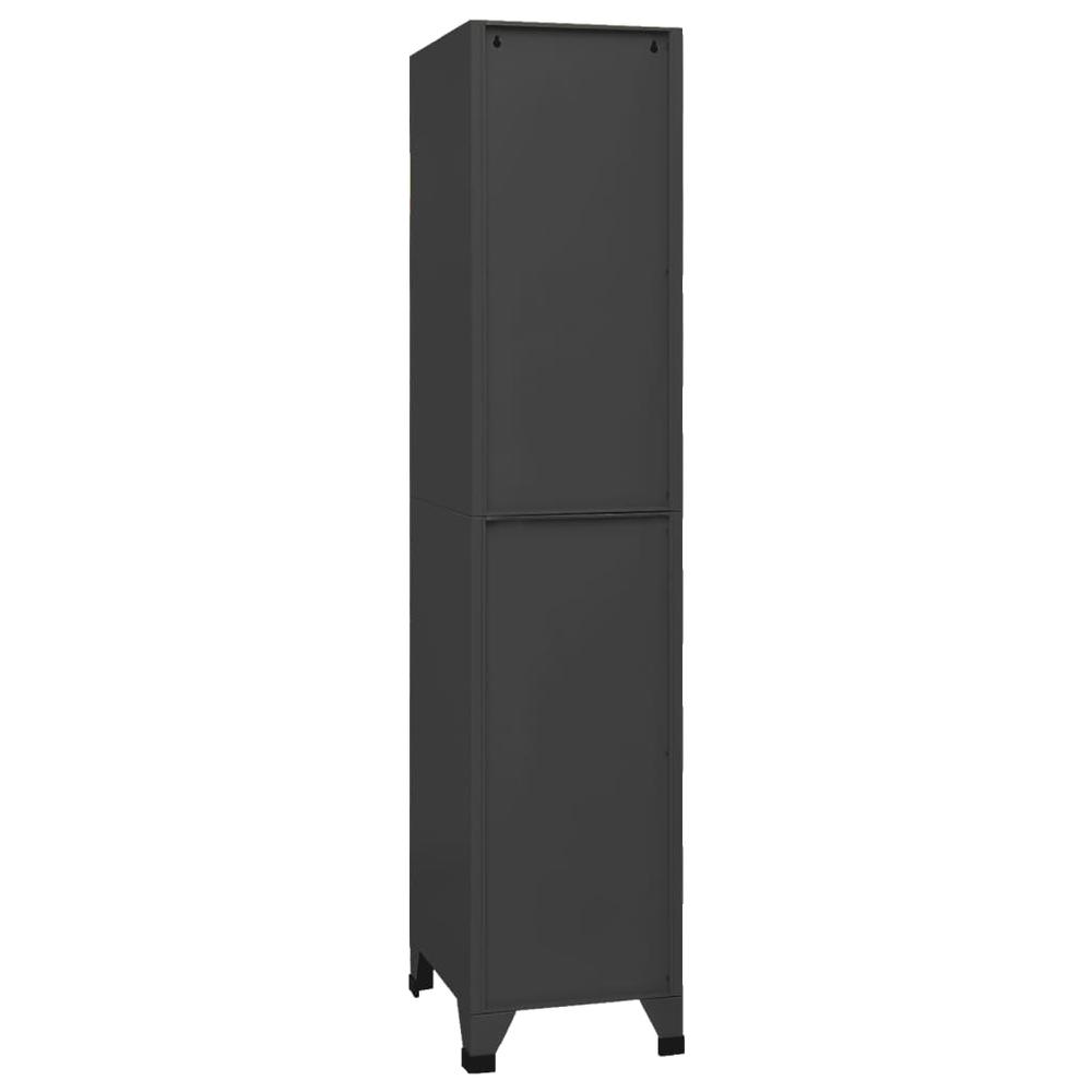 vidaXL Locker Cabinet Anthracite 15"x17.7"x70.9" Steel, 339783. Picture 3