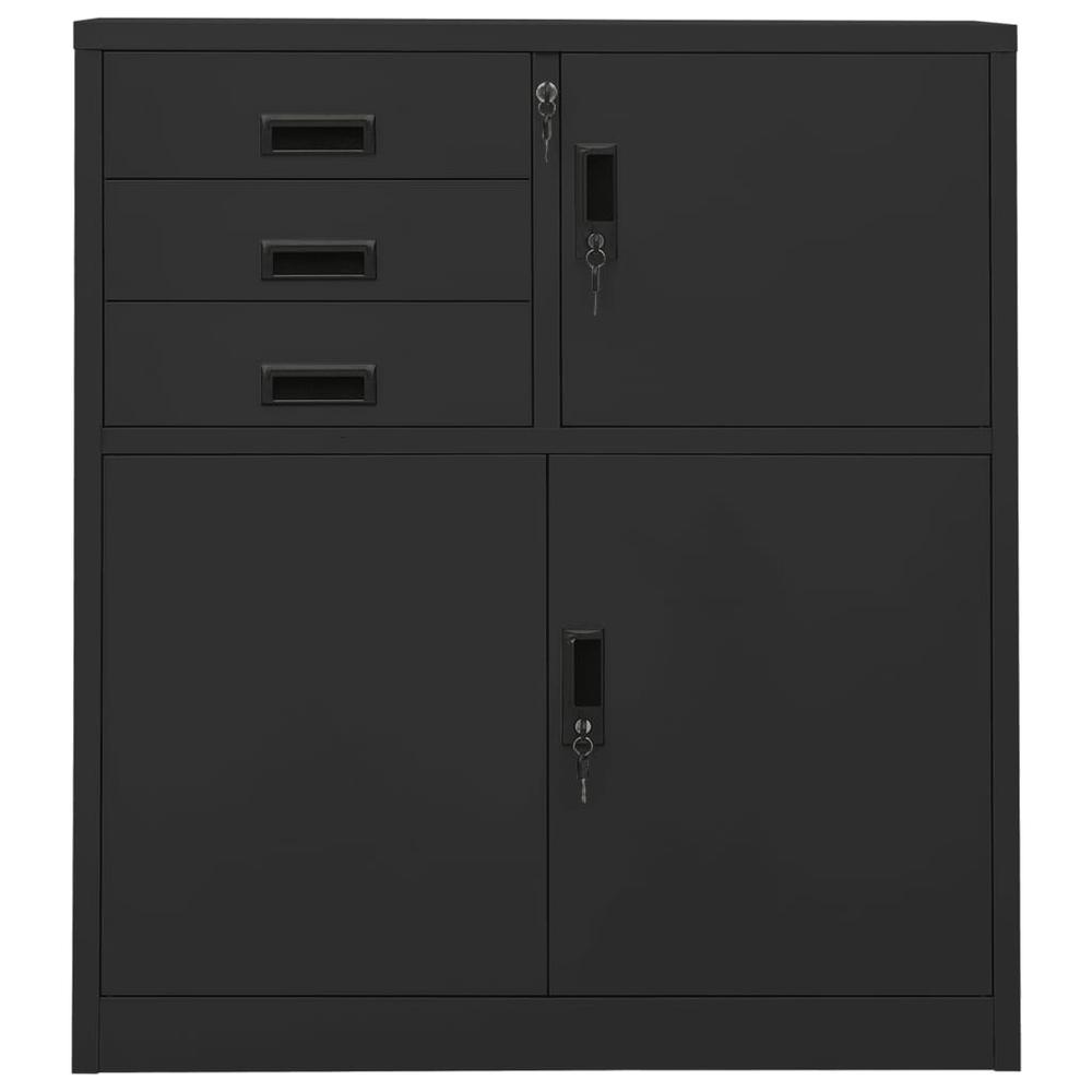 vidaXL Office Cabinet Anthracite 35.4"x15.7"x40.2" Steel, 336408. Picture 2