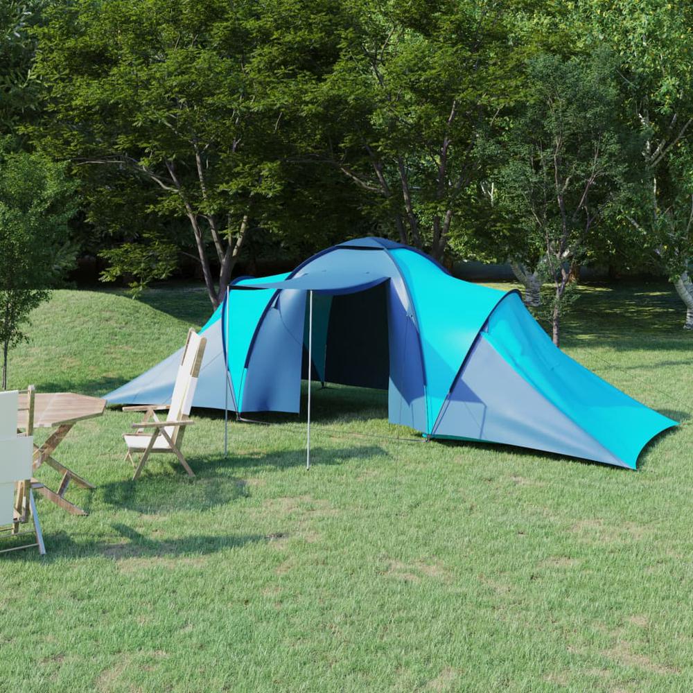 vidaXL Camping Tent 6 Persons Blue and Light Blue. Picture 1