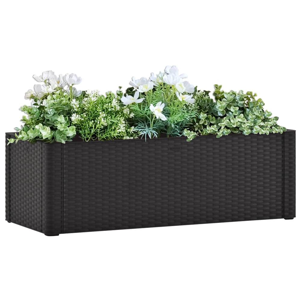 vidaXL Garden Raised Bed with Self Watering System Anthracite 39.4"x16.9"x13". Picture 1