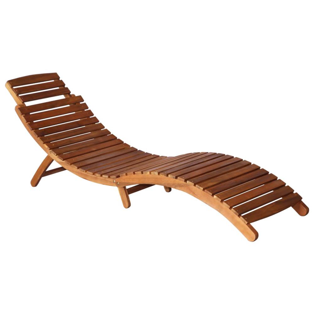 vidaXL Sun Loungers 2 pcs with Table and Cushions Solid Acacia Wood, 3077381. Picture 2