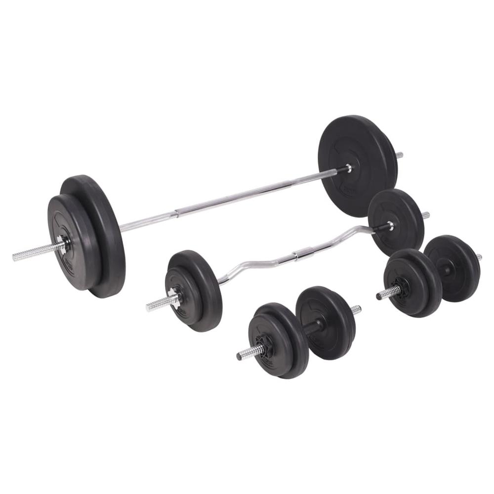 vidaXL Barbell and Dumbbell Set 198.4 lb, 91404. Picture 2