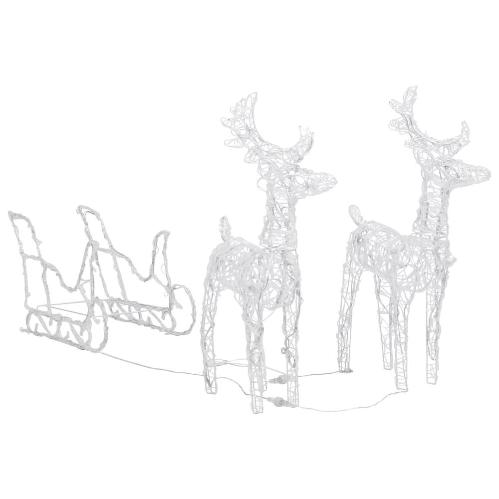 vidaXL Reindeers & Sleigh Christmas Decoration 160 LEDs 51.2" Acrylic, 289979. Picture 2