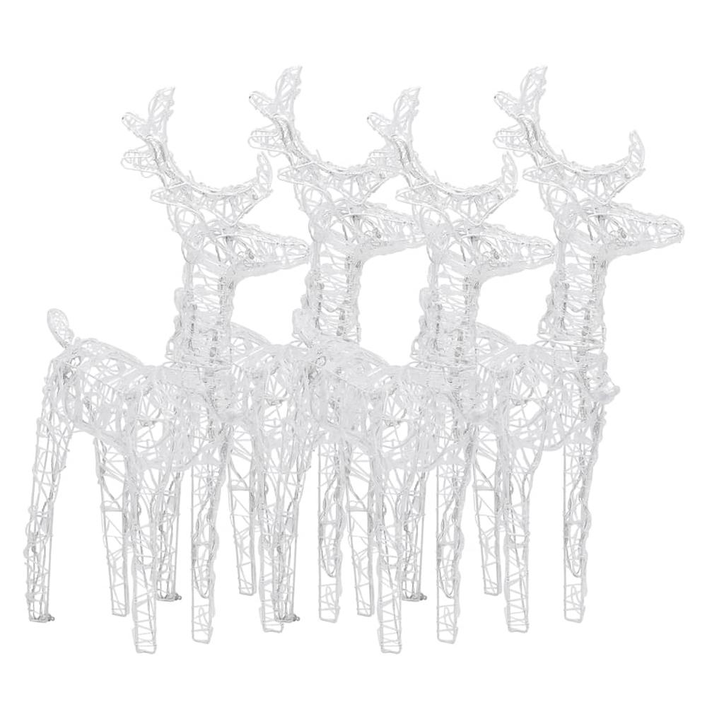 vidaXL Christmas Reindeers 4 pcs Warm White 160 LEDs Acrylic. Picture 3