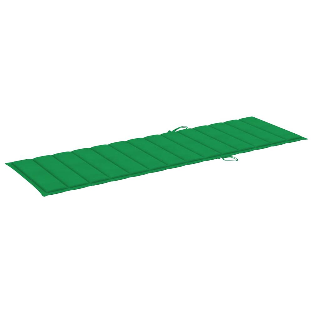 vidaXL Sun Lounger Cushion Green 78.7"x23.6"x1.2" Fabric. Picture 3