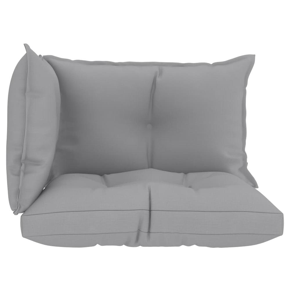 vidaXL Pallet Sofa Cushions 3 pcs Gray Fabric. Picture 3