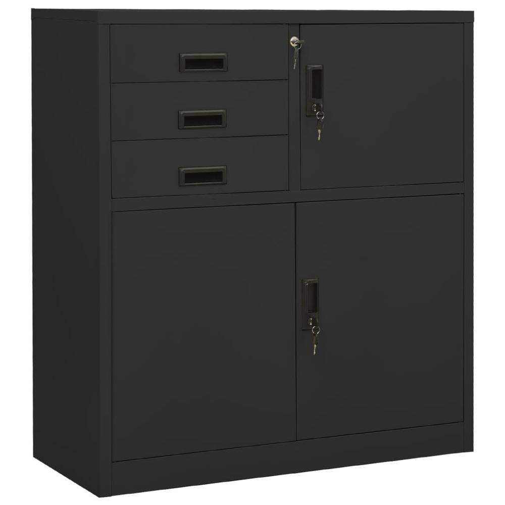 vidaXL Office Cabinet Anthracite 35.4"x15.7"x40.2" Steel, 336408. The main picture.