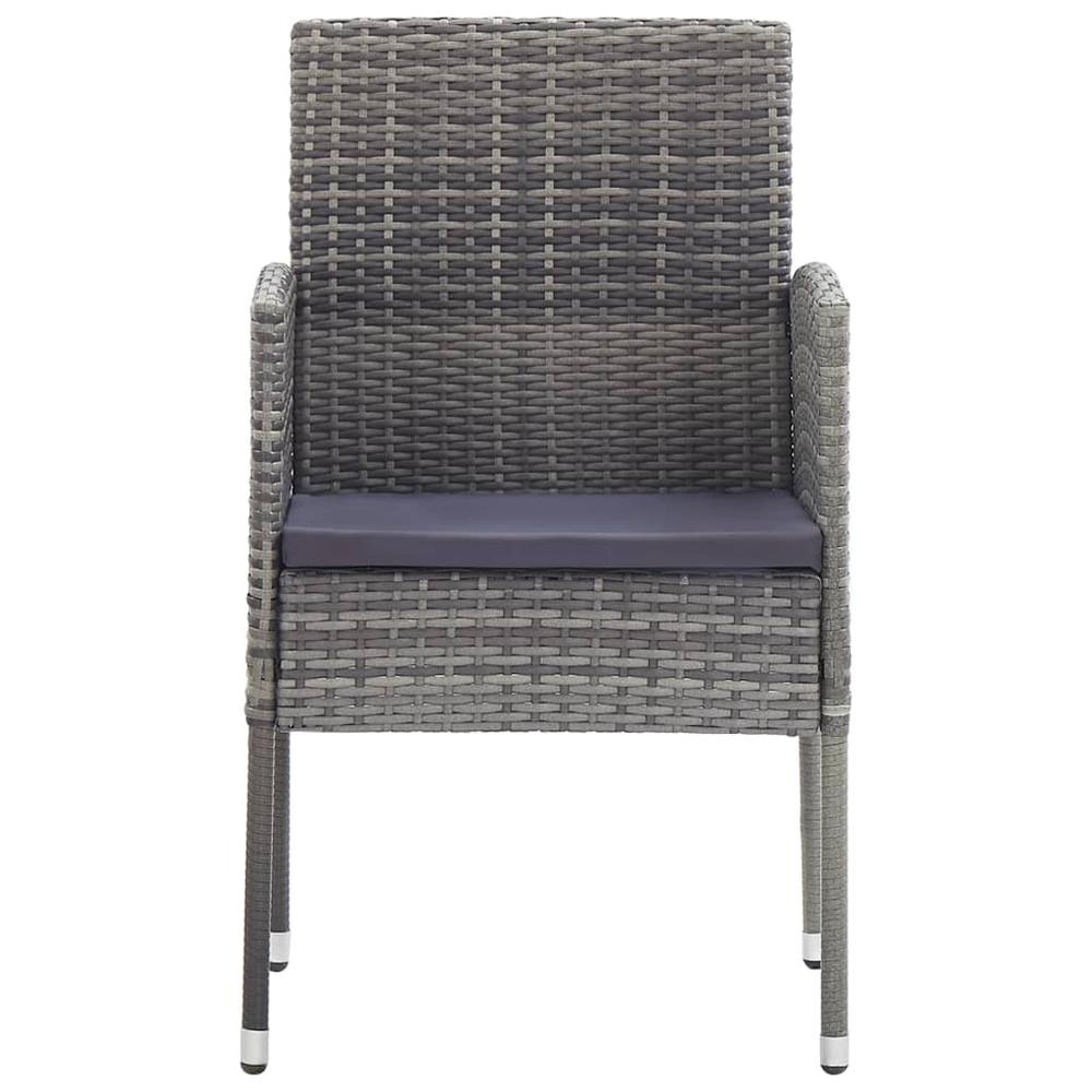 vidaXL Patio Chairs 4 pcs Poly Rattan Anthracite. Picture 2