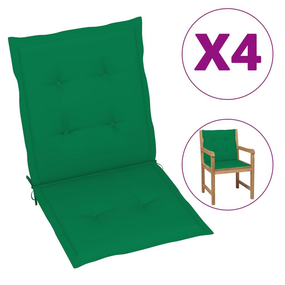 vidaXL Garden Chair Cushions 4 pcs Green 39.4"x19.7"x1.2". Picture 1