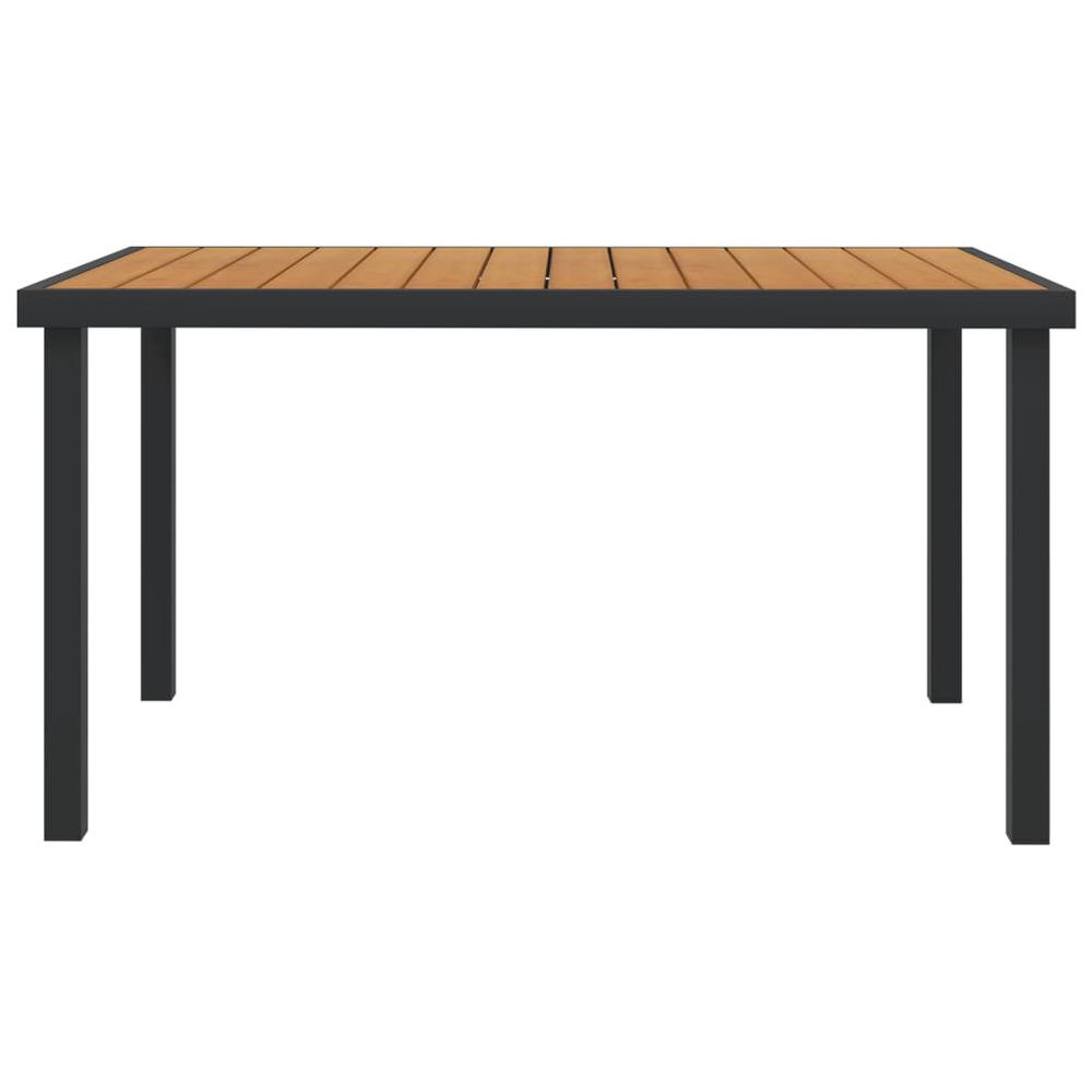 vidaXL Patio Table Brown 55.1"x35.4"x29.1" Aluminum and WPC. Picture 2