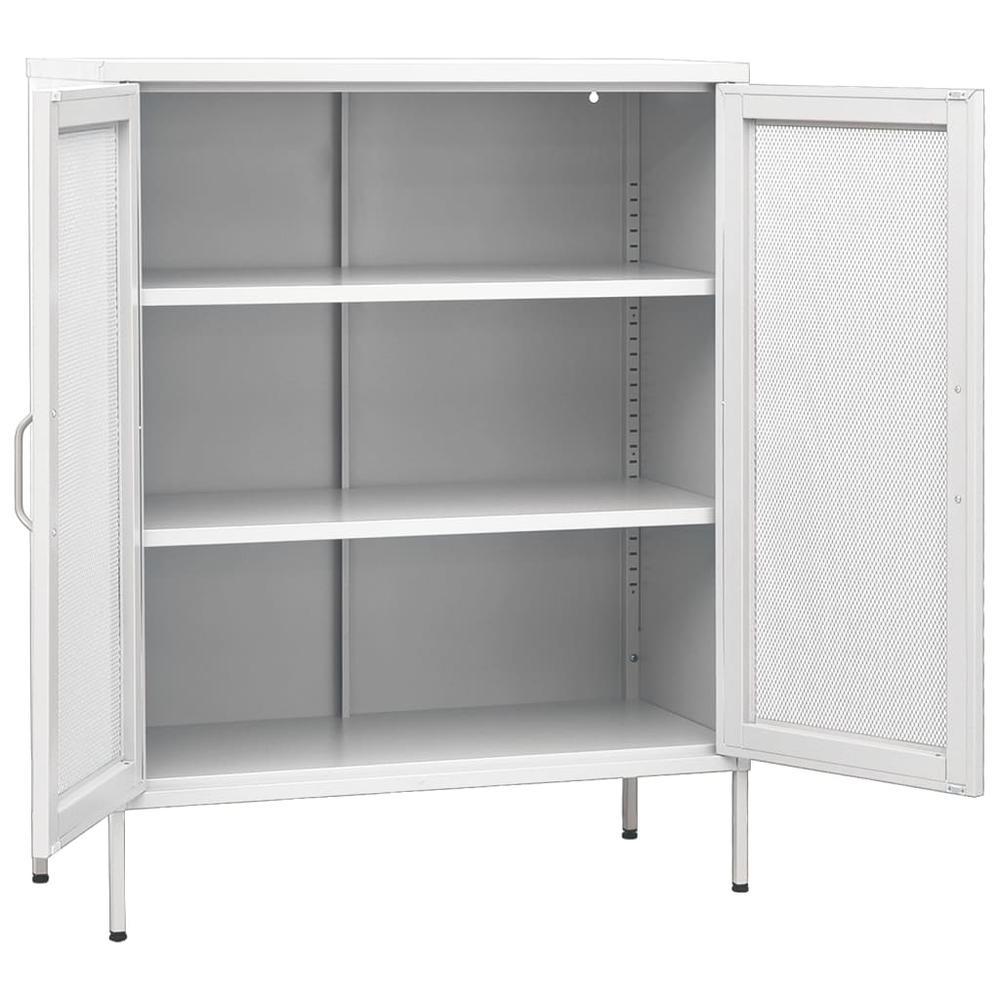 vidaXL Storage Cabinet White 31.5"x13.8"x40" Steel, 336179. Picture 4
