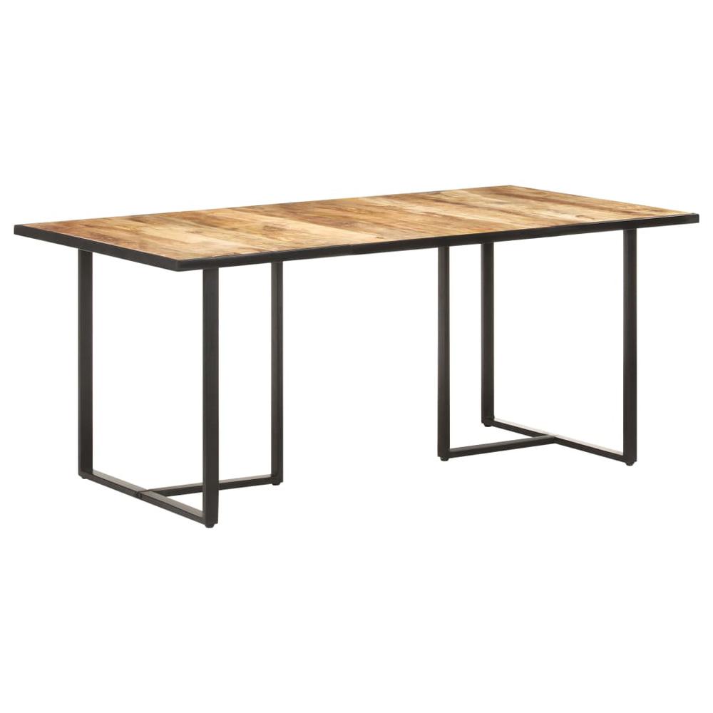 vidaXL Dining Table 70.9" Rough Mango Wood 0695. Picture 1