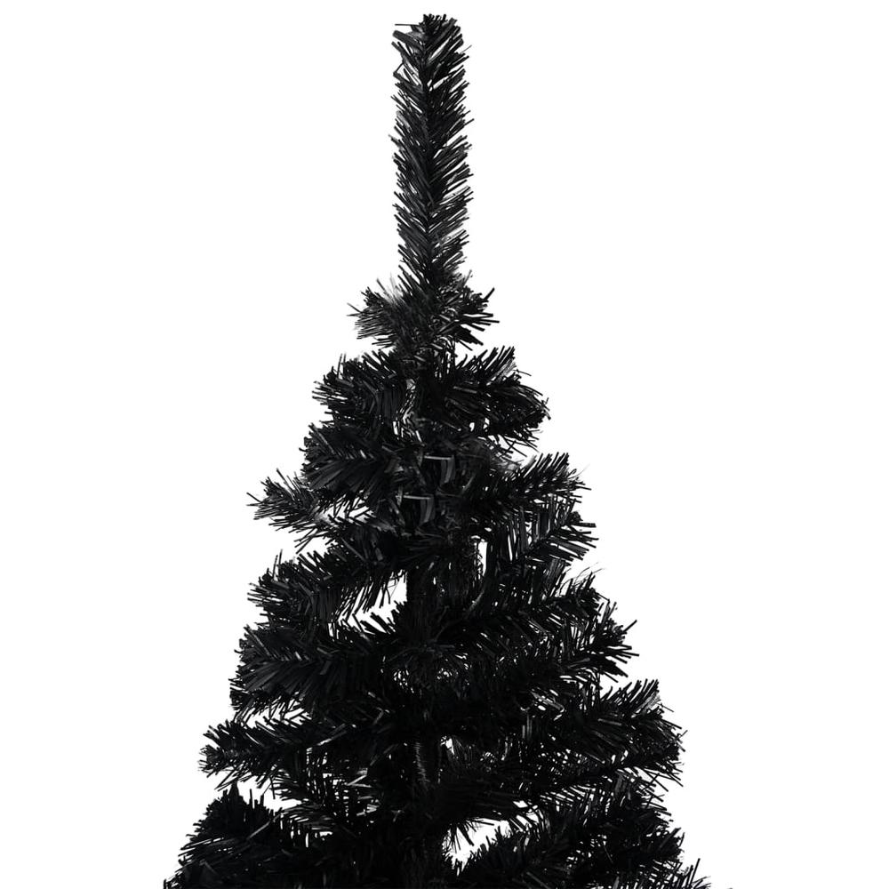 vidaXL Artificial Christmas Tree with LEDs&Ball Set Black 47.2" PVC, 3077588. Picture 3