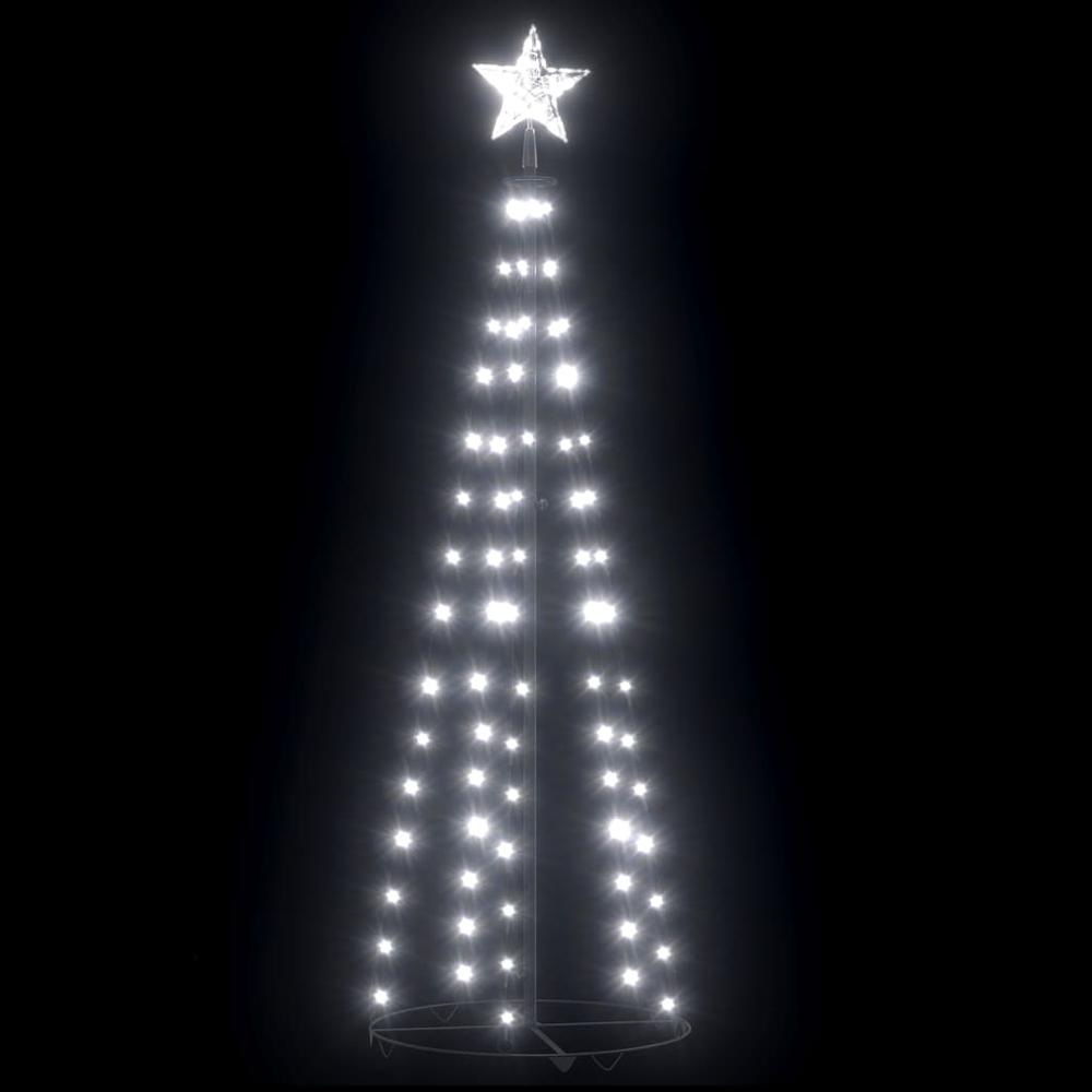 vidaXL Christmas Cone Tree Cold White 84 LEDs 19.7"x59.1". Picture 2