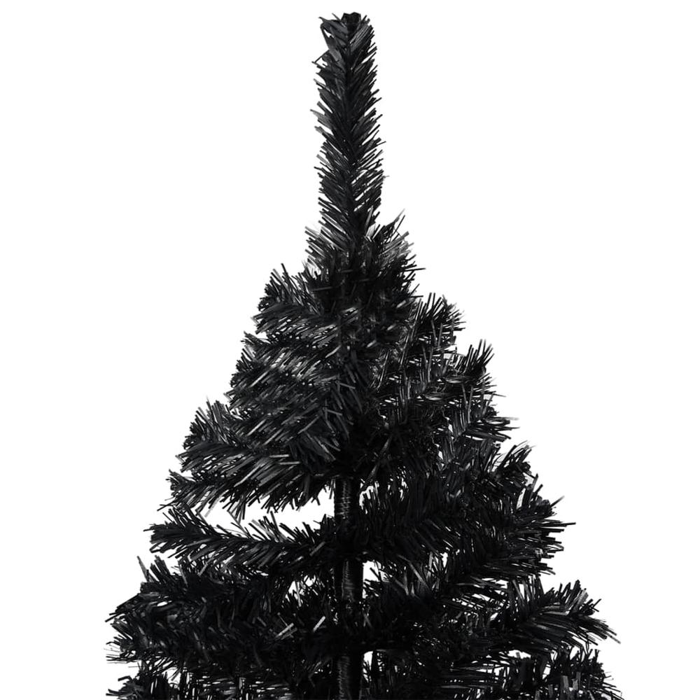 vidaXL Artificial Christmas Tree with LEDs&Ball Set Black 94.5" PVC, 3077678. Picture 3