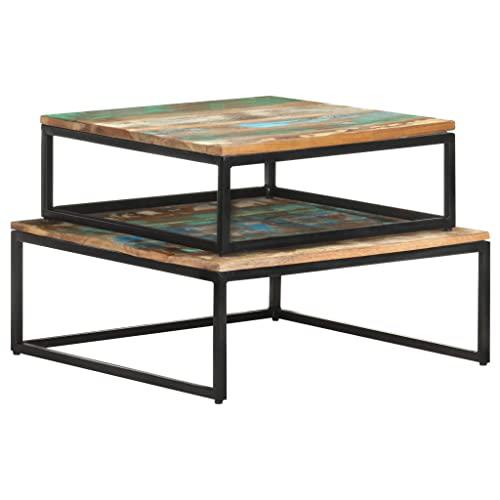 vidaXL Nesting Coffee Tables 2 pcs Solid Reclaimed Wood 0390. Picture 2