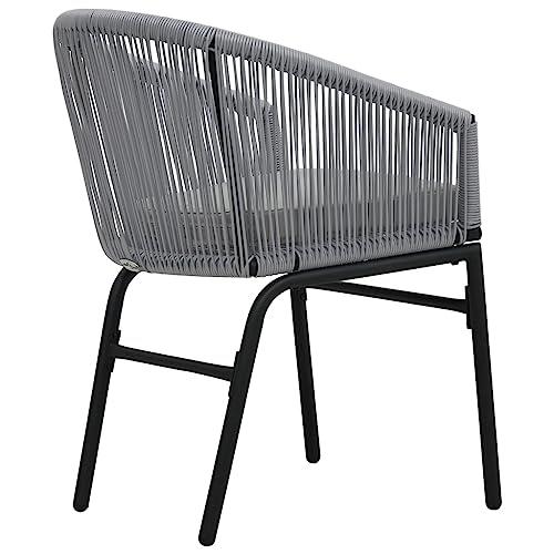 vidaXL Garden Chairs 2 pcs Anthracite PVC Rattan, 48137. Picture 5