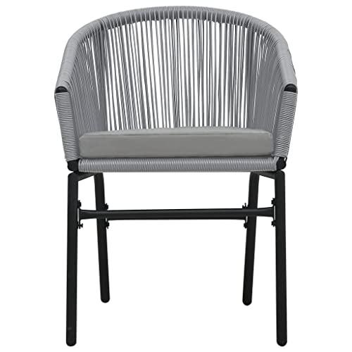 vidaXL Garden Chairs 2 pcs Anthracite PVC Rattan, 48137. Picture 3