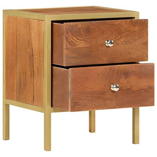 vidaXL Bedside Cabinet 15.7"x13.8"x19.7" Solid Mango Wood 5856. Picture 3