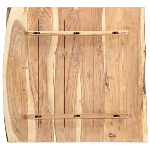 vidaXL Table Top Solid Acacia Wood 23.6"x(19.7"-23.6")x1.5" 6328. Picture 3