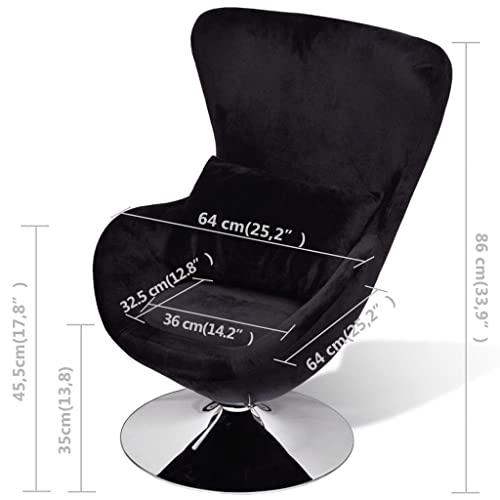 vidaXL Armchair with Egg Shape Black, 241178. Picture 7