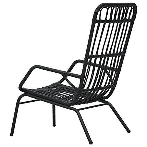 vidaXL Garden Chair Poly Rattan Black, 48581. Picture 5