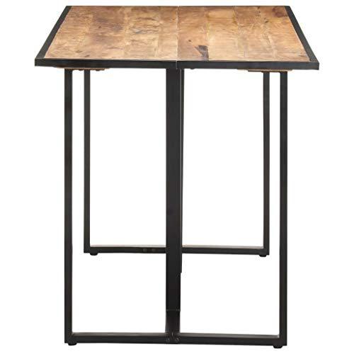 vidaXL Dining Table 55.1" Rough Mango Wood 0691. Picture 4