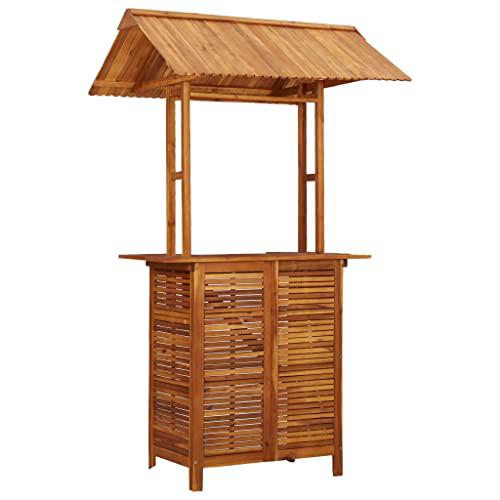 vidaXL Outdoor Bar Table with Rooftop 48"x41.7"x85.4" Solid Acacia Wood, 45909. Picture 1