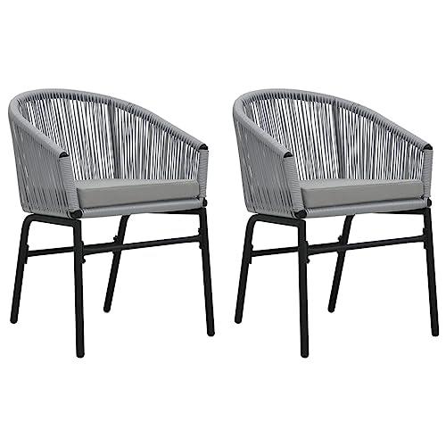vidaXL Garden Chairs 2 pcs Anthracite PVC Rattan, 48137. Picture 1