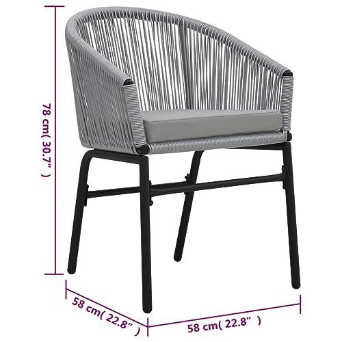 vidaXL Garden Chairs 2 pcs Anthracite PVC Rattan, 48137. Picture 9