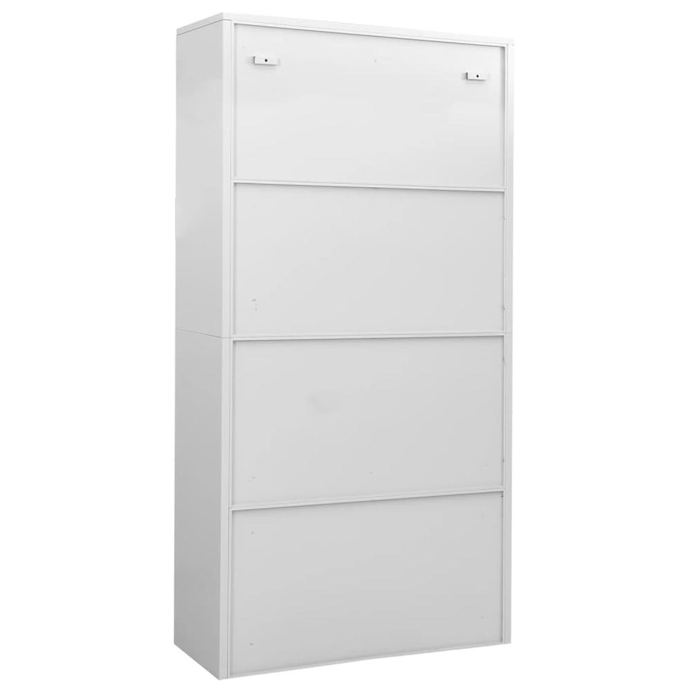 vidaXL Office Cabinet Light Gray 35.4"x15.7"x70.9" Steel, 335943. Picture 4