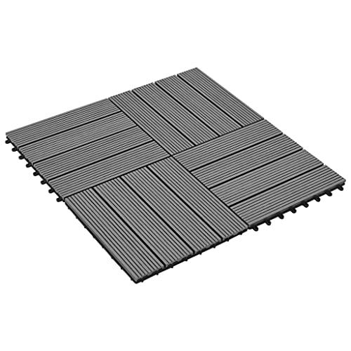 WPC Tiles 11.8"x11.8" 11 pcs 11 ftÂ² Gray, 40826. Picture 2