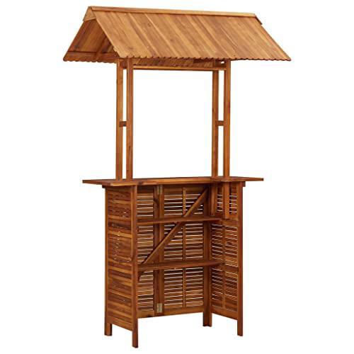 vidaXL Outdoor Bar Table with Rooftop 48"x41.7"x85.4" Solid Acacia Wood, 45909. Picture 6