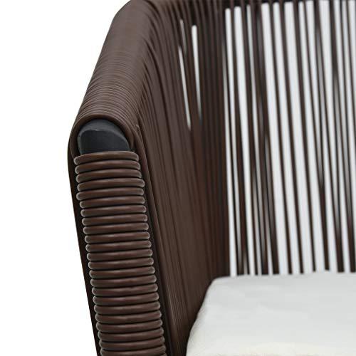 vidaXL Garden Chairs 2 pcs Brown PVC Rattan, 48136. Picture 5