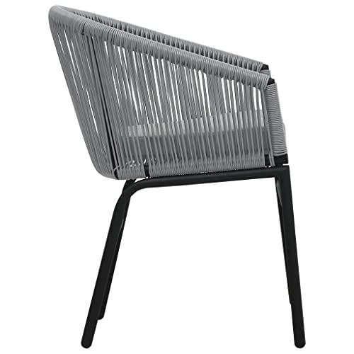 vidaXL Garden Chairs 2 pcs Anthracite PVC Rattan, 48137. Picture 4