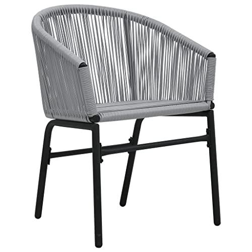 vidaXL Garden Chairs 2 pcs Anthracite PVC Rattan, 48137. Picture 6