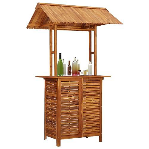 vidaXL Outdoor Bar Table with Rooftop 48"x41.7"x85.4" Solid Acacia Wood, 45909. Picture 2