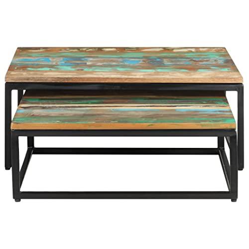 vidaXL Nesting Coffee Tables 2 pcs Solid Reclaimed Wood 0390. Picture 3