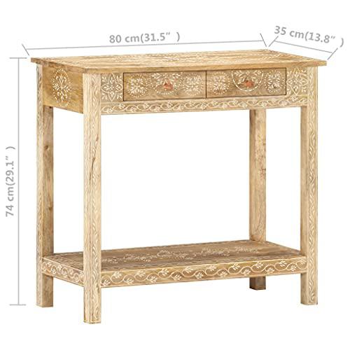 vidaXL Console Table 31.5"x13.8"x29.1" Solid Mango Wood 0379. Picture 9