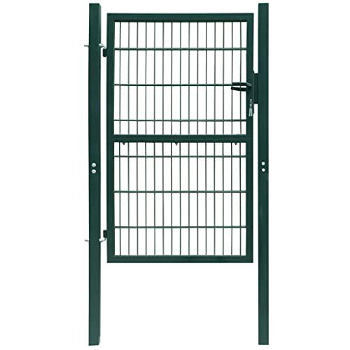 vidaXL 2D Fence Gate (Single) Green 41.7" x 74.8", 141750. Picture 1