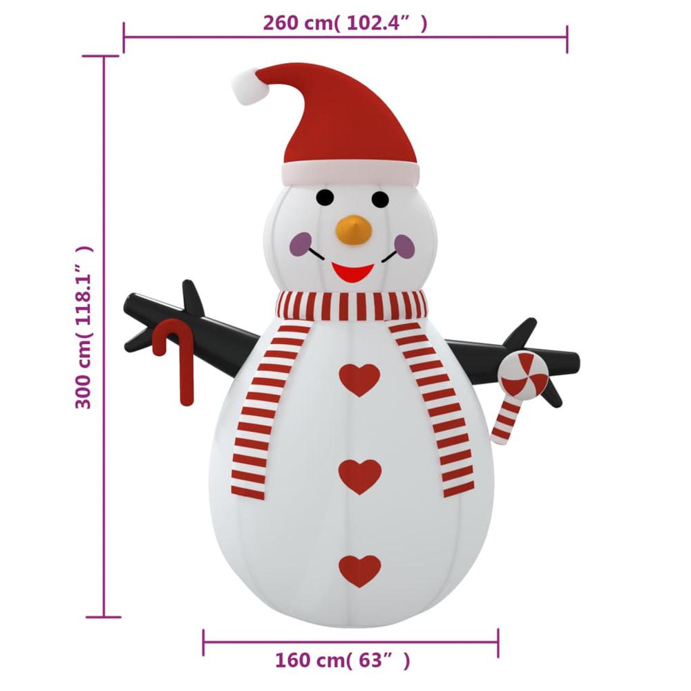 vidaXL Inflatable Snowman with LEDs 118.1", 345376. Picture 12