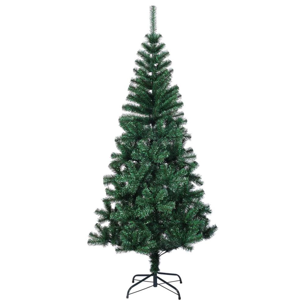 vidaXL Artificial Christmas Tree with Iridescent Tips Green 47.2" PVC. Picture 2
