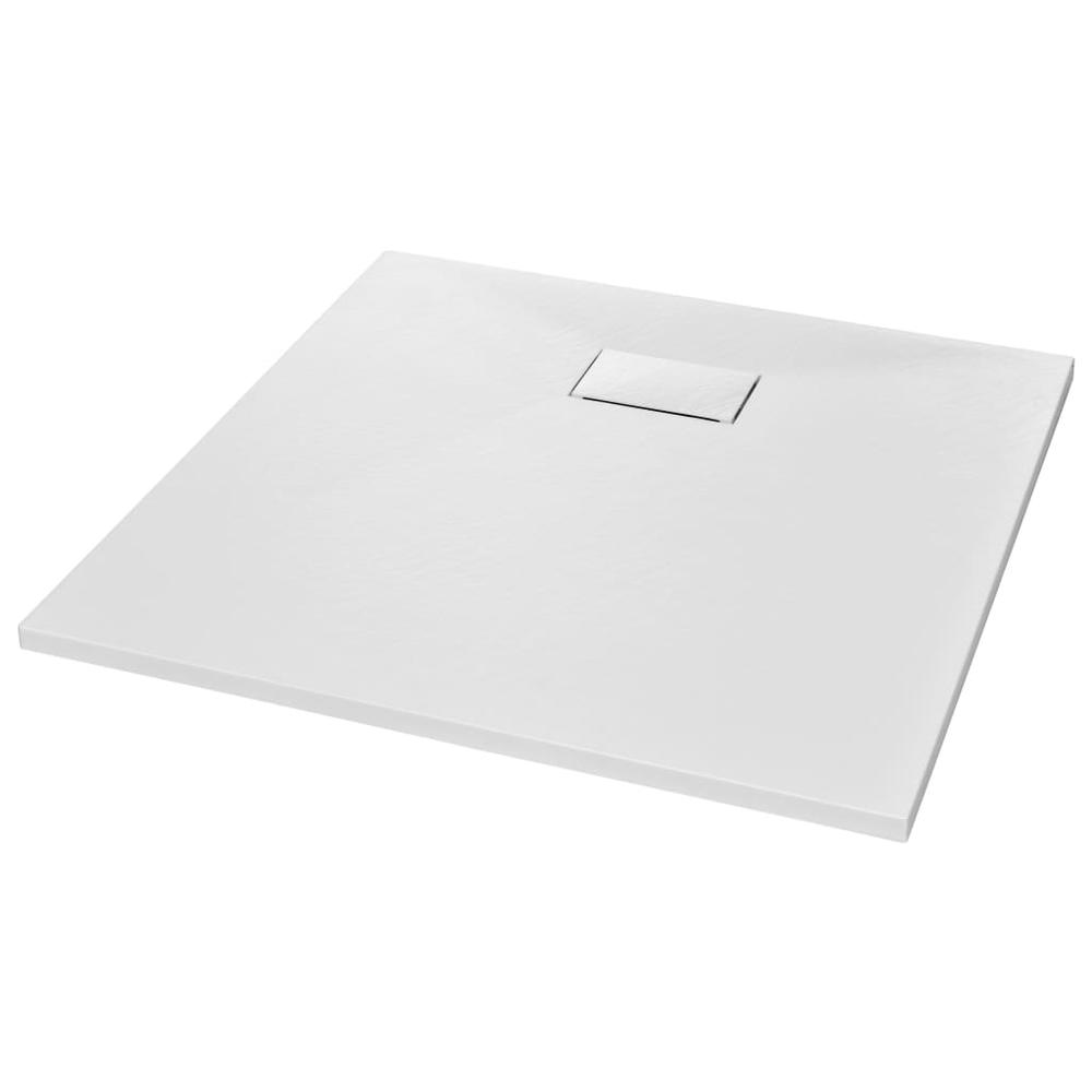vidaXL Shower Base Tray SMC White 35.4"x35.4". Picture 2