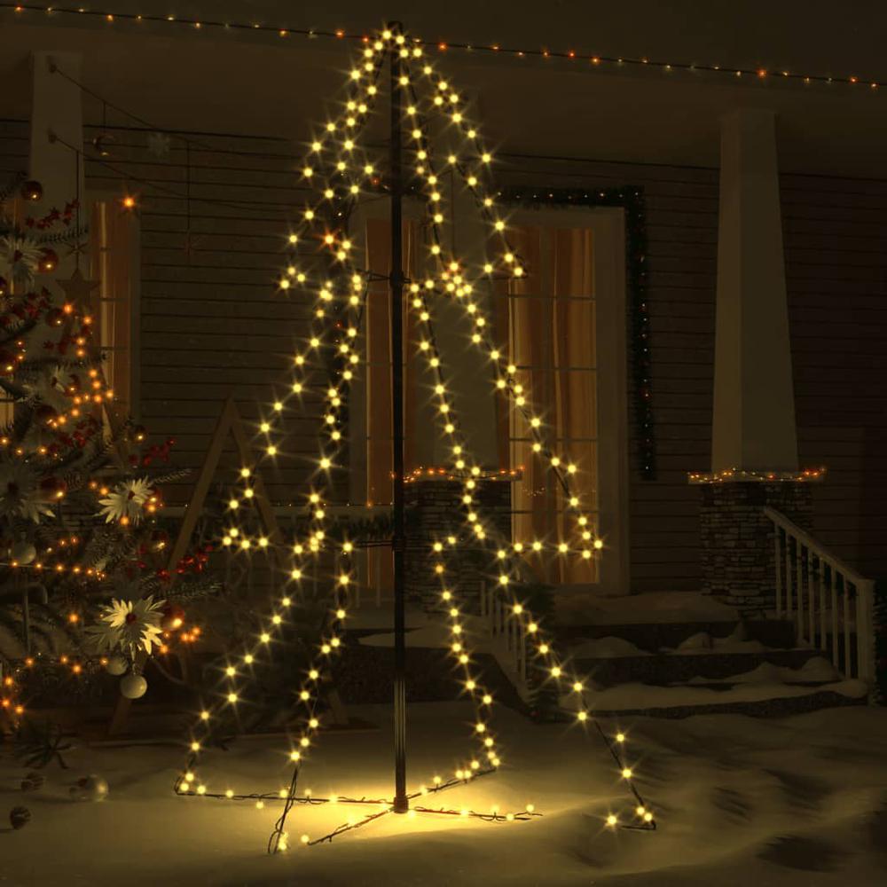 vidaXL Christmas Cone Tree 200 LEDs Indoor and Outdoor 38.6"x59.1", 328571. Picture 3