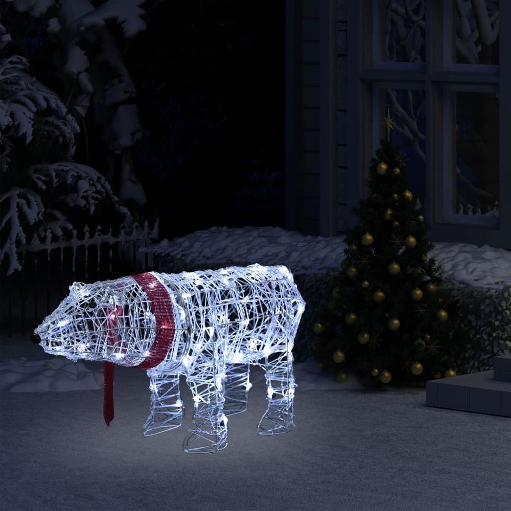 vidaXL Christmas Light Decoration Bear 45 LEDs 28"x7.9"x15" Acrylic. Picture 1