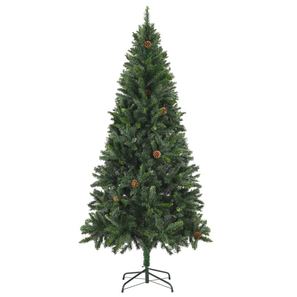 vidaXL Artificial Christmas Tree with Pine Cones Green 70.9". Picture 2