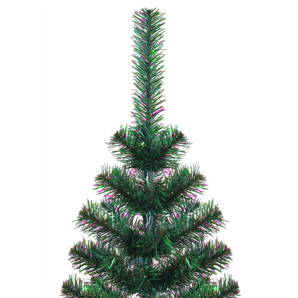 vidaXL Artificial Christmas Tree with Iridescent Tips Green 94.5" PVC. Picture 3