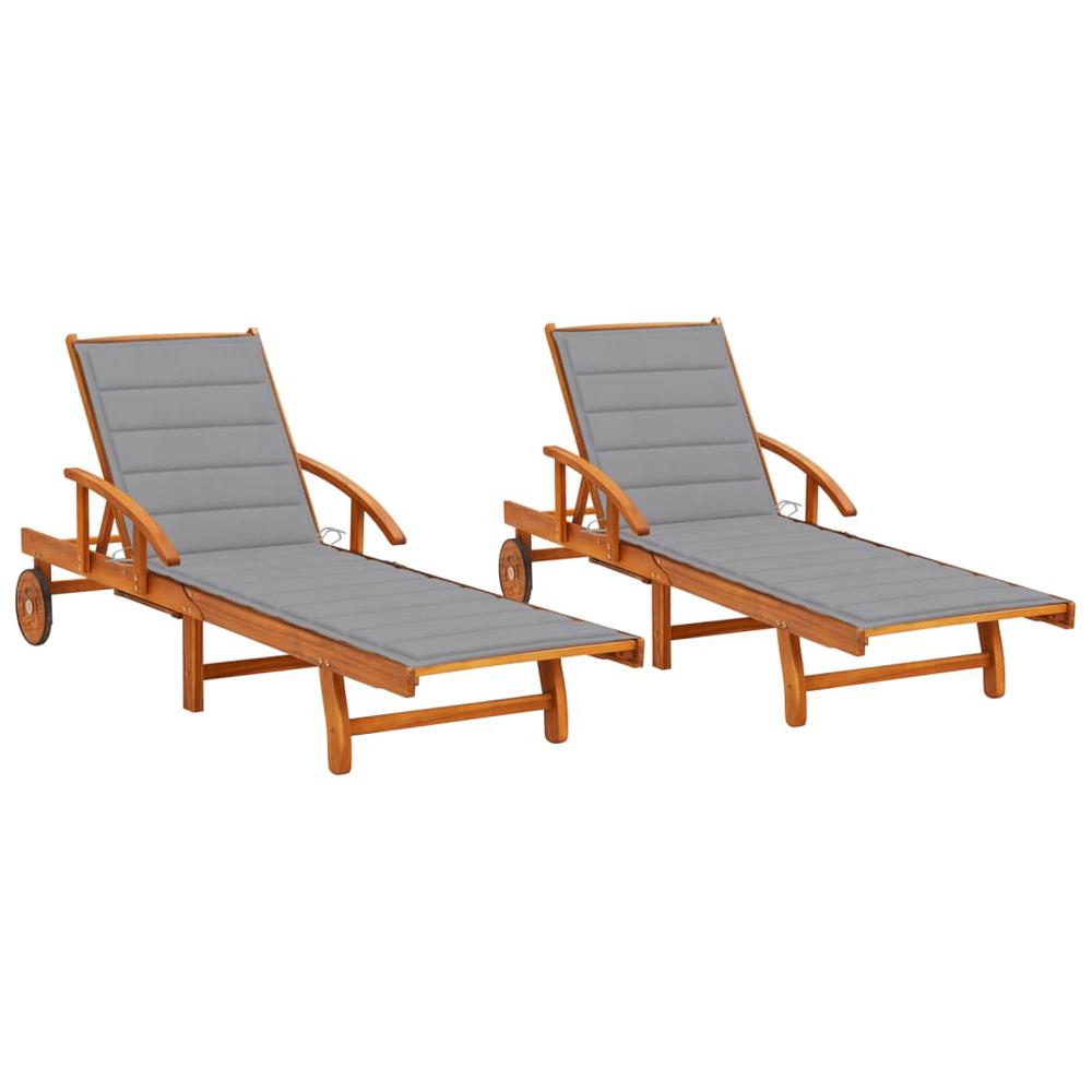 vidaXL Folding Sun Loungers 2 Pcs Textilene Black