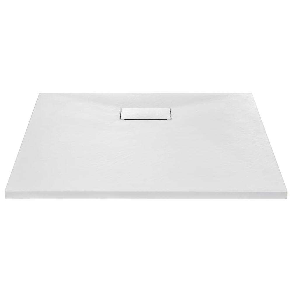 vidaXL Shower Base Tray SMC White 35.4"x35.4". Picture 3